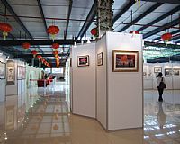 鋁合金屏風(fēng)，書畫展覽屏風(fēng) 八棱柱展板搭建 攝影展展示展出作品展板