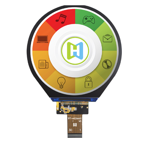 3.4寸圓屏 IPS 800x800圓屏TFT 顯示面板 MIPI 適用于工業(yè)控制器