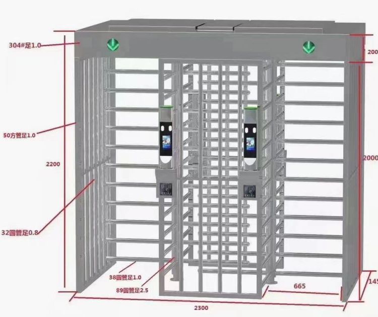全高轉(zhuǎn)閘工地人臉識別刷卡門禁系統(tǒng)小區(qū)人行通道十字閘學(xué)校全高閘