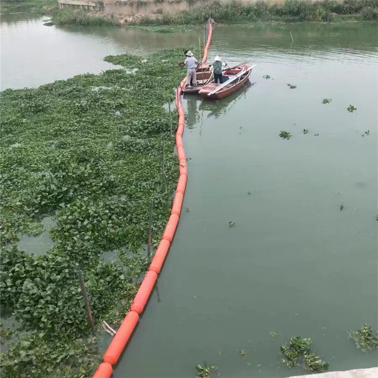 長(zhǎng)條形水上攔污排浮漂湖面漂浮水草阻擋隔離帶浮筒