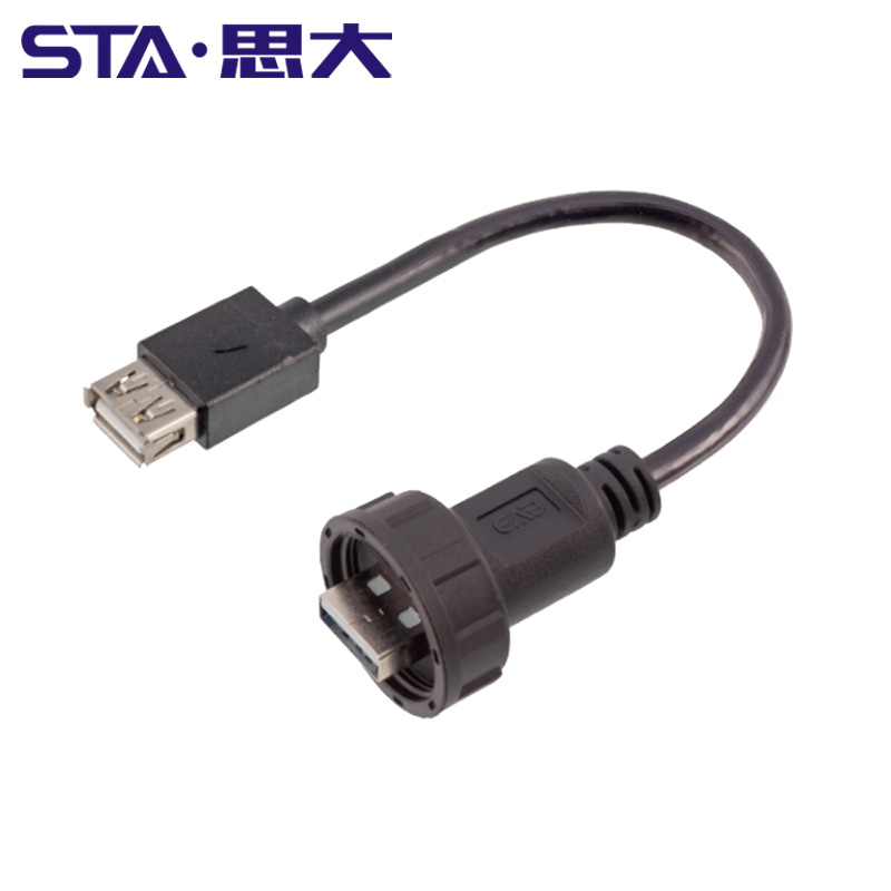 USB2.0航空插頭防水接頭數(shù)據(jù)連接器公頭母頭母座轉(zhuǎn)接插頭延長線