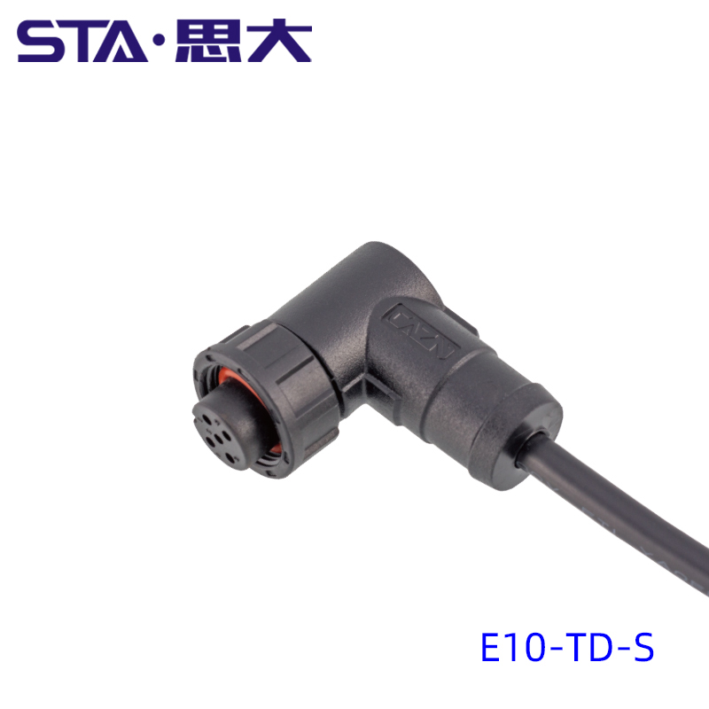 E10螺紋式防水5\/8美標(biāo)連接器23456810芯孔型彎式插頭插座