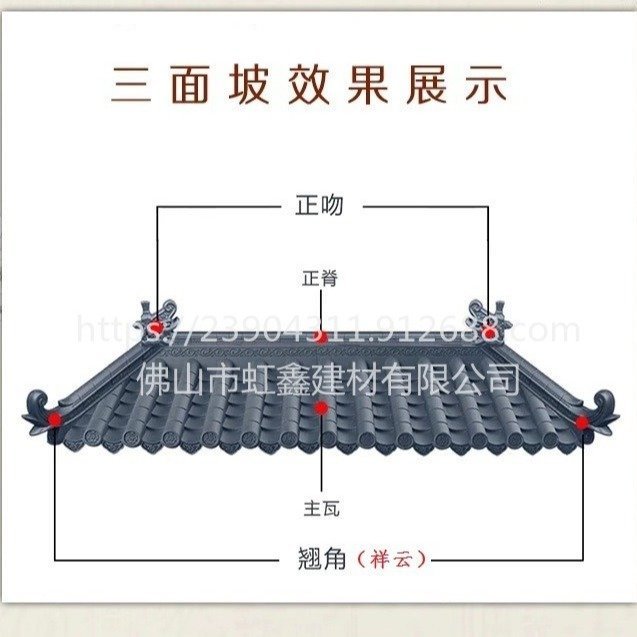 河南雙面圍墻瓦仿古屋脊瓦一體瓦廠家直銷(xiāo)虹鑫建材