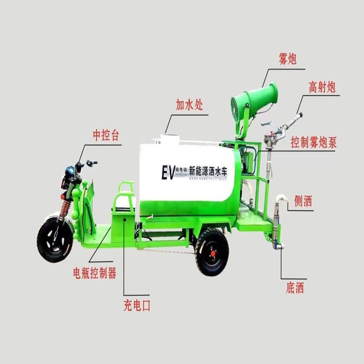 新能源除塵電動三輪灑水霧炮機(jī)車載移動三輪噴霧車消毒炮霧機(jī)車