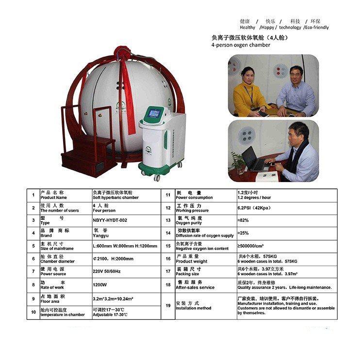 氧譽科技家庭便攜式軟體氧艙內(nèi)有壓力6.5PSI多人用高壓氧艙商用