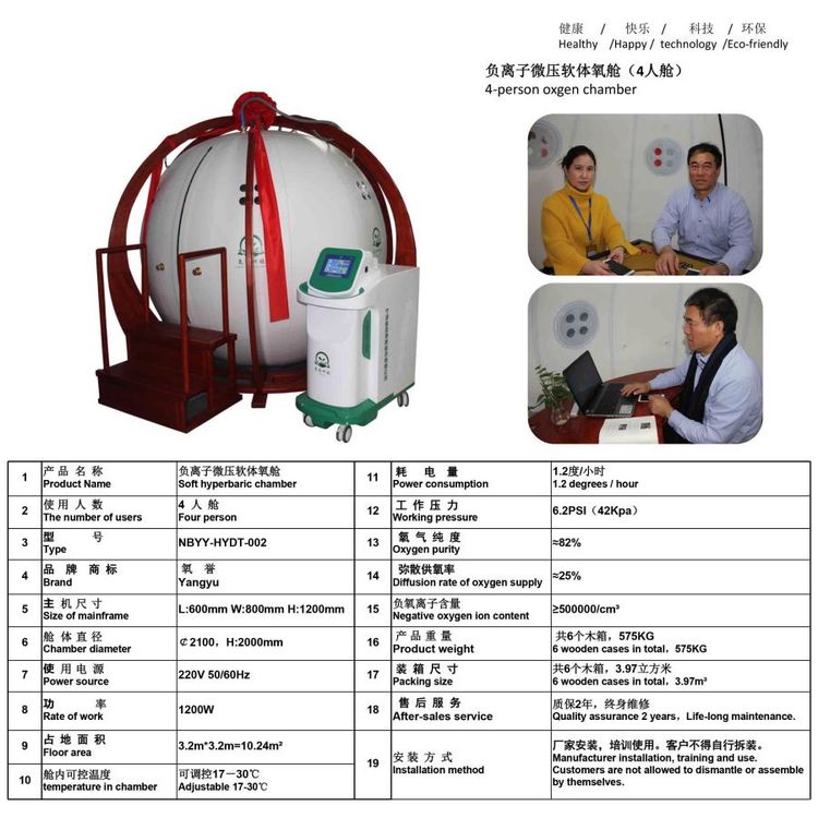 氧譽(yù)科技家用內(nèi)壓力6.5PSI軟體高壓氧艙內(nèi)有負(fù)離子微壓氧艙