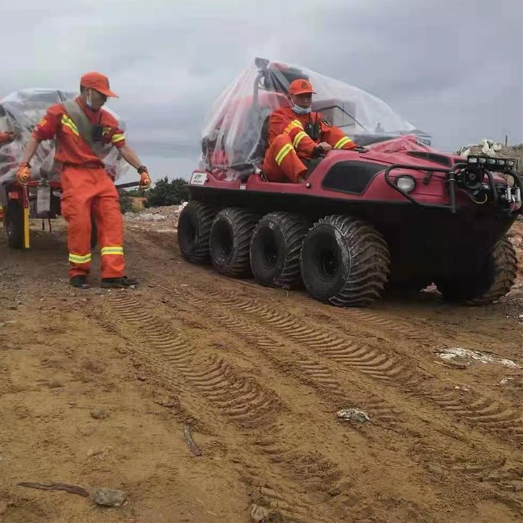 八輪水陸兩棲全地形機(jī)器人水陸兩棲車承重強(qiáng)抗洪搶險(xiǎn)車效率高