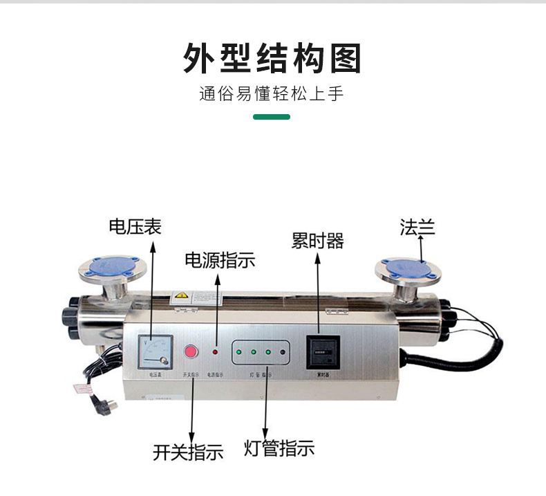 安潔AJ-ZWX320-12飛利浦燈管管道式紫外線消毒器養(yǎng)殖水二次供水