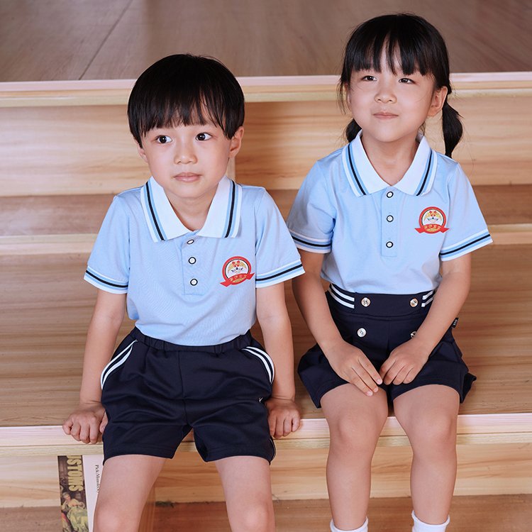 安伊寶寶夏季新款運(yùn)動校服套裝-幼兒園園服訂購-按需定制