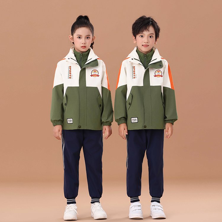 【安伊寶寶】品牌廠家小學(xué)生校服定制冬季保暖沖鋒衣