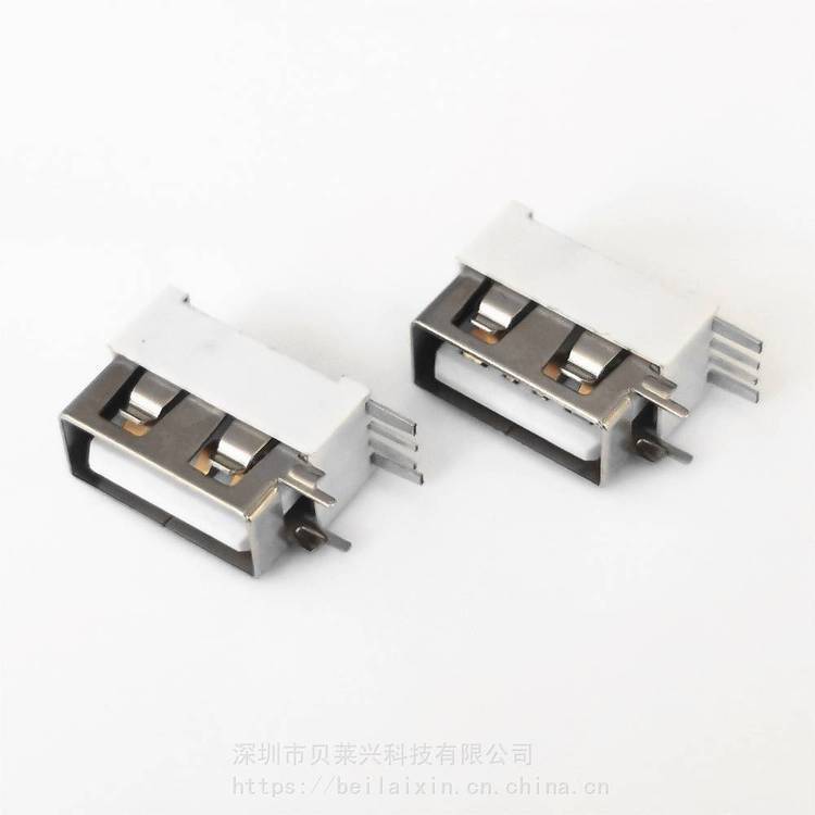 USB2.0AF側(cè)插4P母座短體10.0半包端子加寬5A直邊