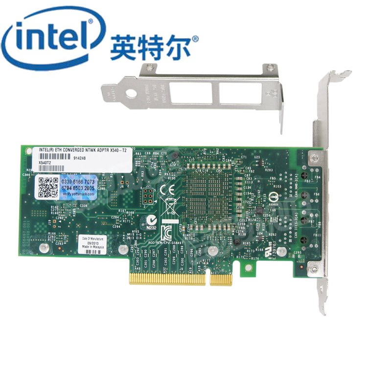 Intel網(wǎng)卡X540T2萬兆雙口10GB服務器電口PCIeX8原裝