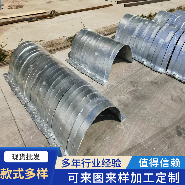 蒸汽化工管道Q235B扁鋼雙孔短管夾龍坤電力基準(zhǔn)型雙螺栓抱箍A5