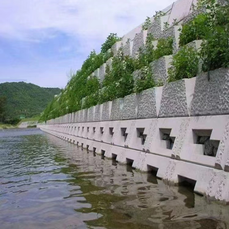 生態(tài)階梯護坡植草式魚巢式混凝土材質(zhì)預制同華建材河道治理