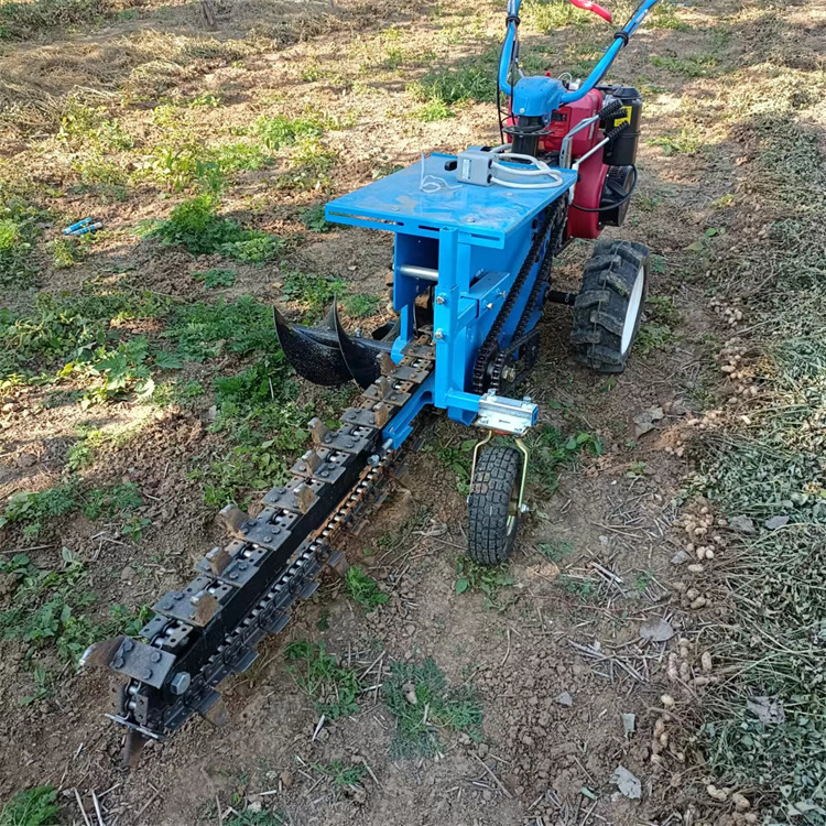 液壓升降式挖坑機(jī)柴油動力192風(fēng)冷柴油鏈條式開溝機(jī)