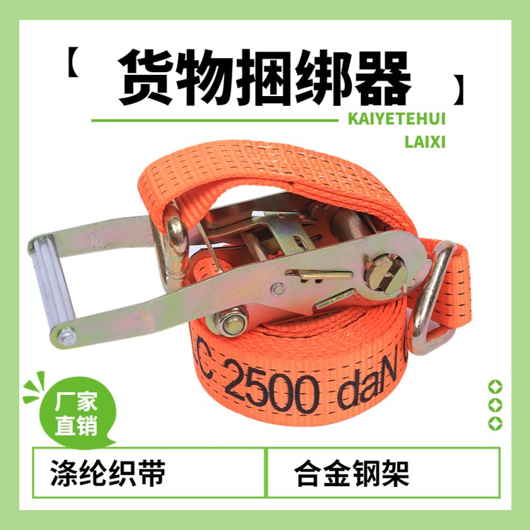 辰力貨物捆綁器貨車(chē)車(chē)斗封車(chē)帶滌綸織帶合金鋼機(jī)頭5噸10米