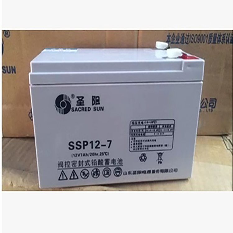 圣陽蓄電池12v7ahSSP12-7直流屏UPS電源監(jiān)控電梯閥控式鉛酸免維護