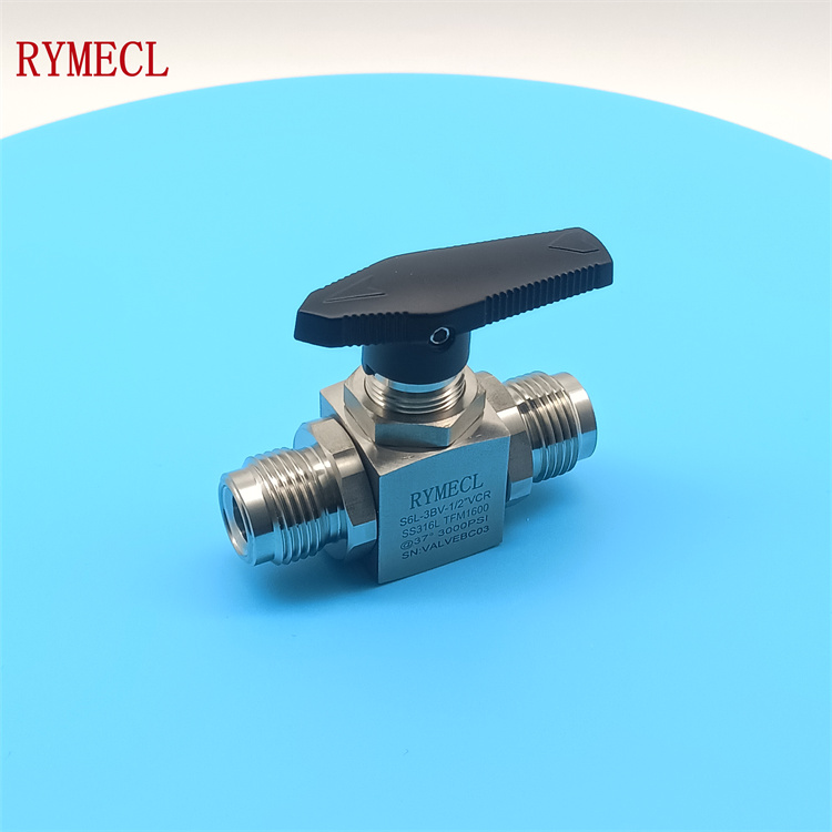 RYMECL耐腐蝕特氣潔凈管道使用高壓硬密封316L不銹鋼VCR公頭球閥