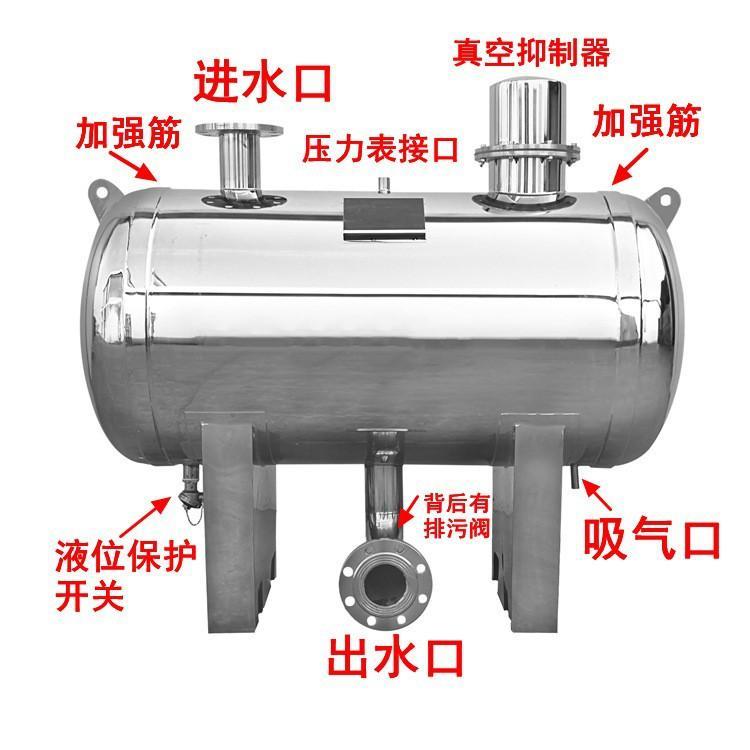 500*1050無負(fù)壓穩(wěn)流罐\/304不銹鋼恒壓變頻增壓給水設(shè)備鏡面補(bǔ)水罐