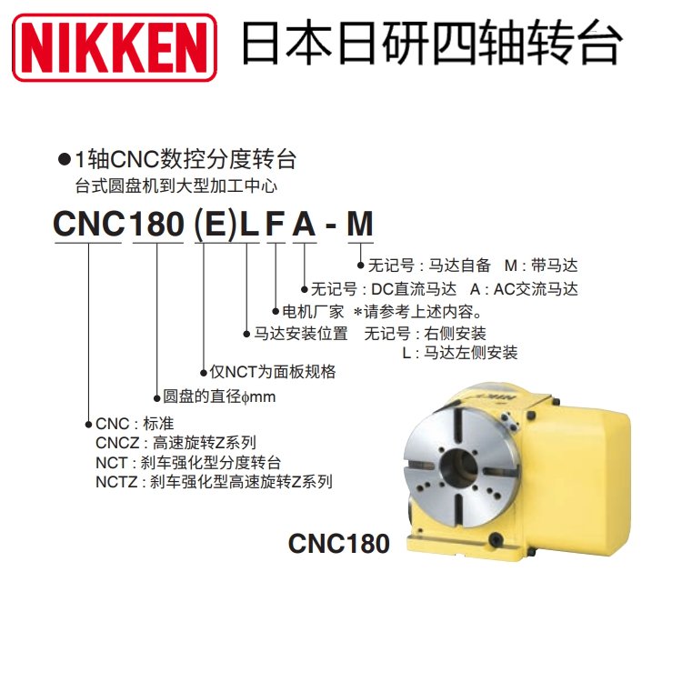 日研四軸分度盤CNC180(E)LFA-M日本原裝進口五軸轉臺維修