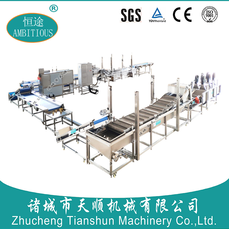 果蔬氣泡清洗機(jī)水果真空凍干機(jī)凍干蘋果片前處理流水線設(shè)備