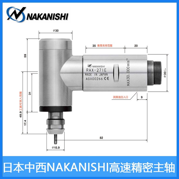 井之源供應(yīng)機(jī)床主軸RAX-271E日本中西NAKANISHI數(shù)控高速主軸