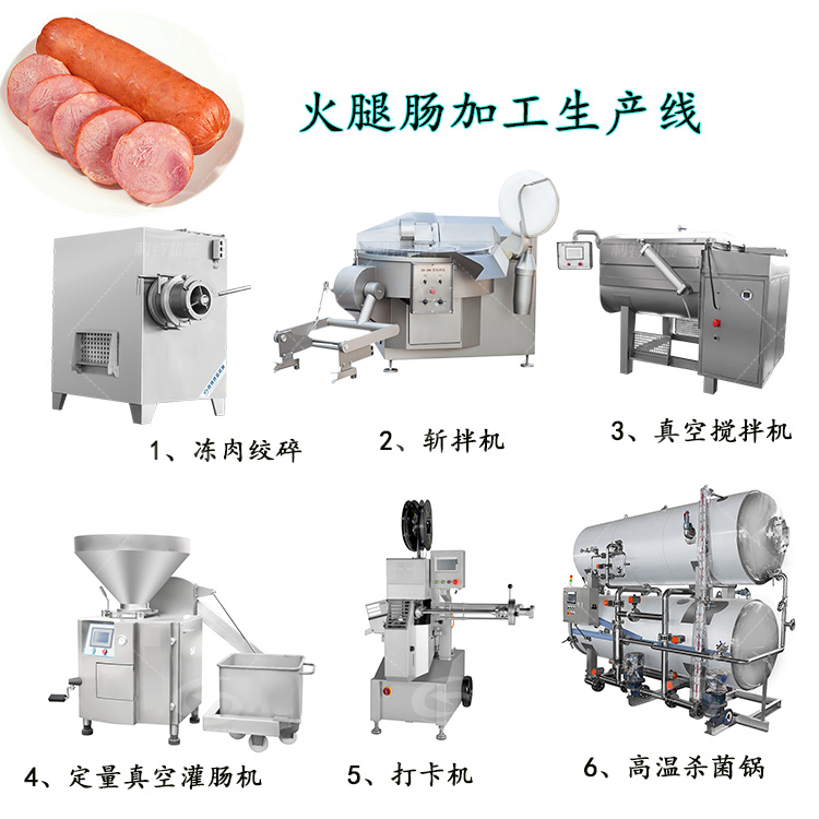 火腿腸加工成套設(shè)備大香腸加工設(shè)備肉腸加工線