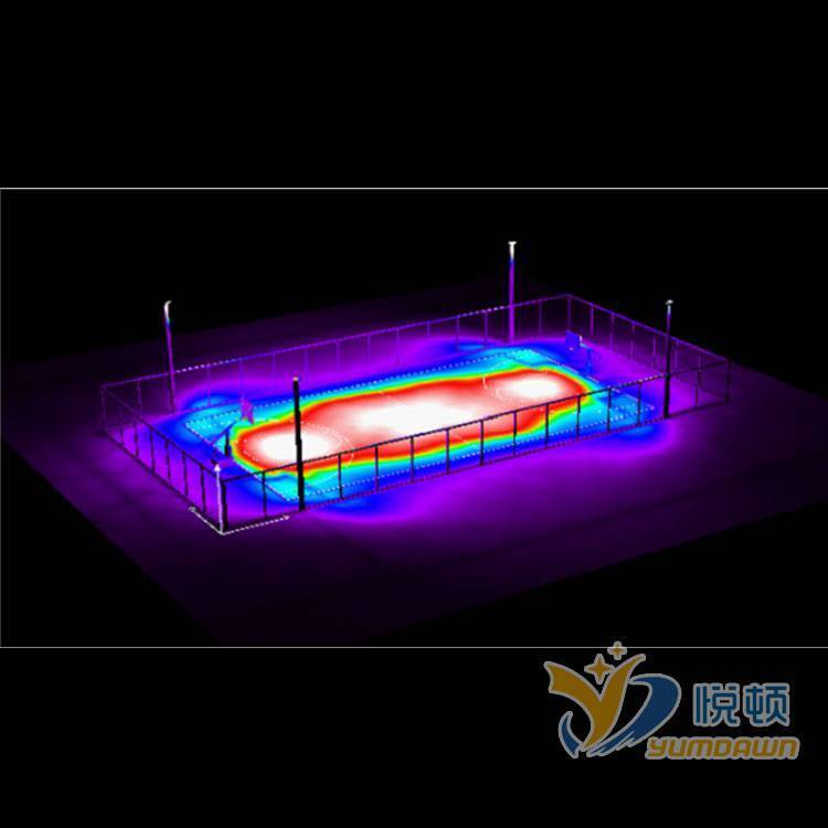戶外籃球場燈光效果悅頓新建籃球設計燈球場防眩燈