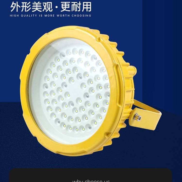 工廠車間照明投光燈隔爆型圓形LED防爆燈50W\/100W防爆泛光燈