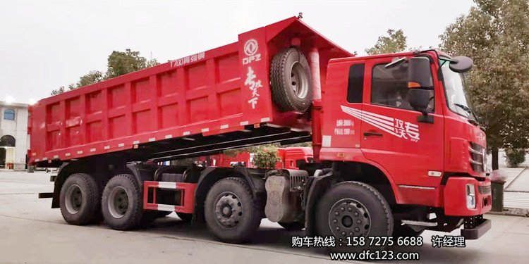 隨專砂石王輕皮8x4前四后八270馬力自卸新車