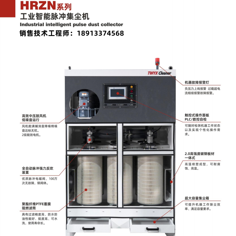 全風(fēng)環(huán)?？萍糎RZN-11工業(yè)集塵器多工位除塵收集器激光煙霧集塵機(jī)