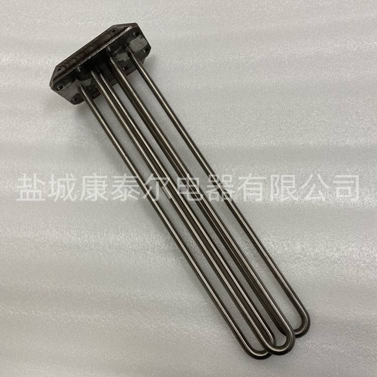 帶測(cè)溫孔方型法蘭電熱管水式模溫機(jī)加熱管方型法蘭開(kāi)水器發(fā)熱管