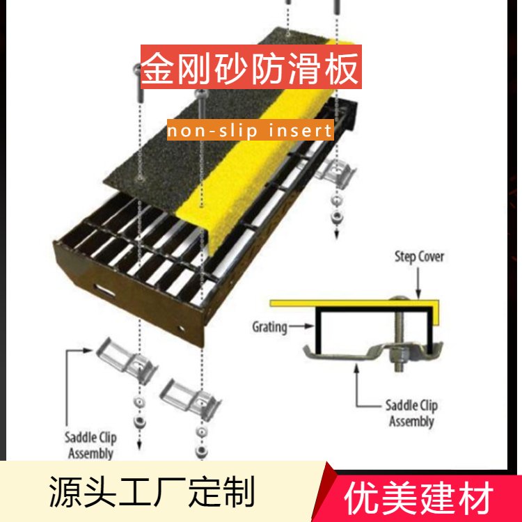 金剛砂踏步防滑板\/復(fù)合耐磨樓梯防滑板