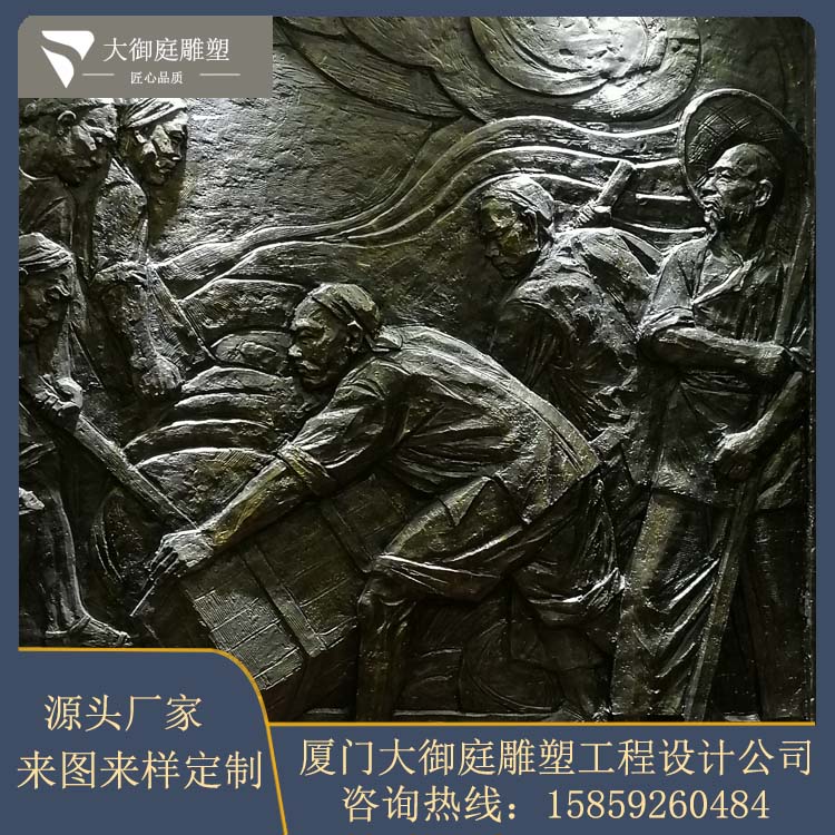 玻璃鋼浮雕大型文化主題文化墻制作寺廟園林壁畫墻