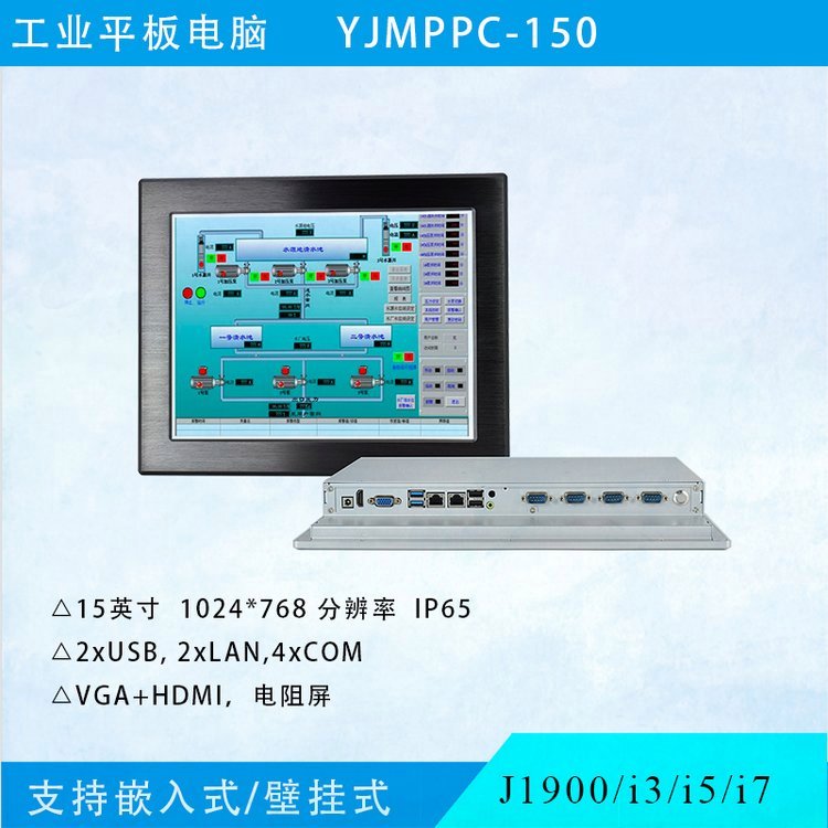 研江YJMPPC-150多網(wǎng)口15寸工業(yè)平板電腦無風(fēng)扇嵌入式工控機(jī)支持i3i5i7