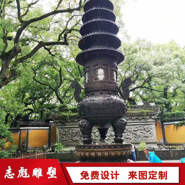 大型寺廟鑄銅香爐室外長方形鑄造爐室內(nèi)外擺件