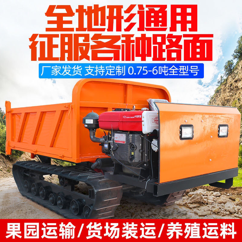 履帶車(chē)3噸4噸家用四不像自卸車(chē)單缸柴油農(nóng)用翻斗車(chē)爬山履帶運(yùn)輸車(chē)