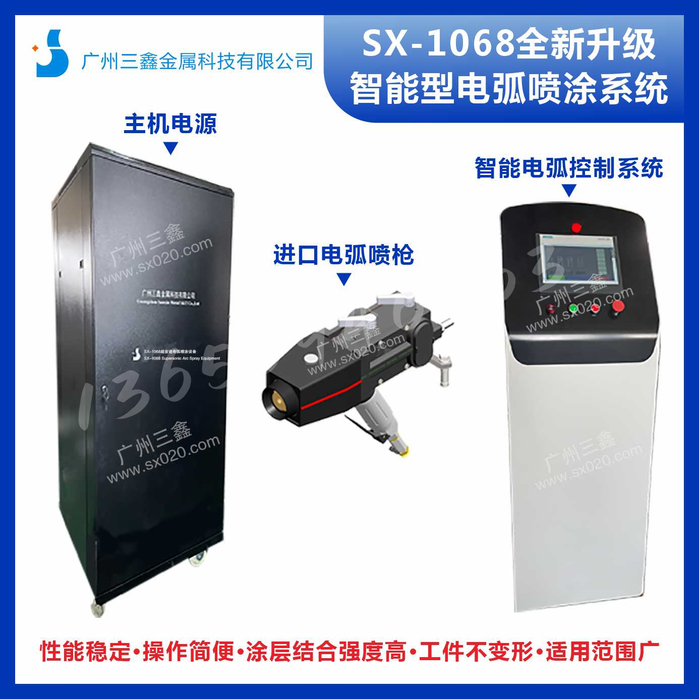 SX-1068全新升級(jí)智能電弧噴涂系統(tǒng)（帶PLC觸摸屏 進(jìn)口噴槍）