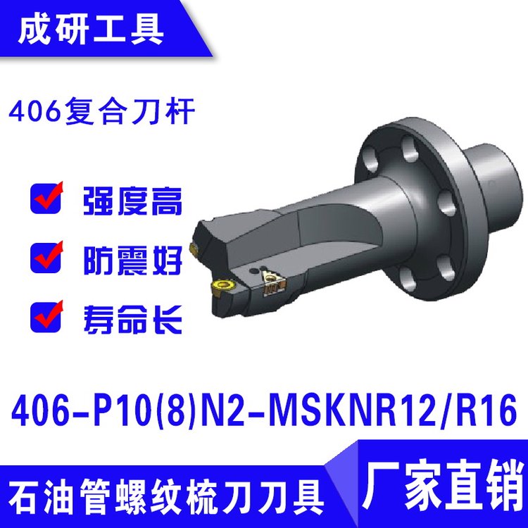 石油管螺紋梳刀刀具406復(fù)合刀桿406-P10(8)N2-MSKNR12R16