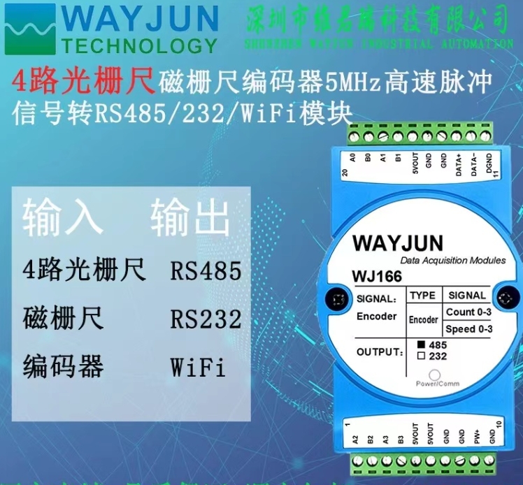 編碼器輸入RS485\/232\/WiFi模塊輸出光柵尺磁柵尺計(jì)數(shù)器