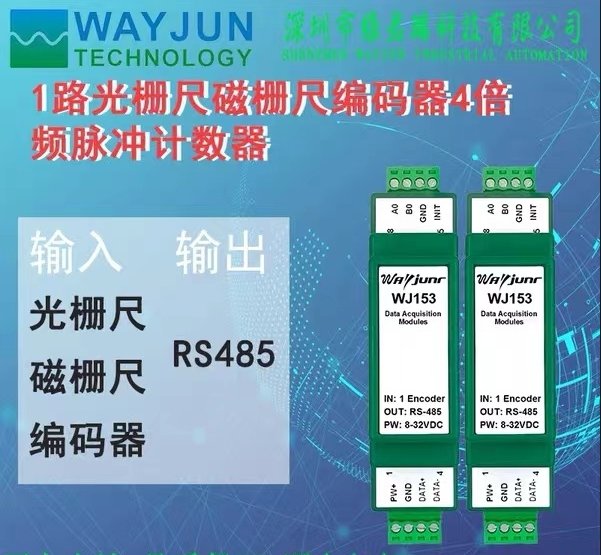 光柵尺磁柵尺編碼器4倍頻脈沖計數(shù)器ModbusRTU模塊