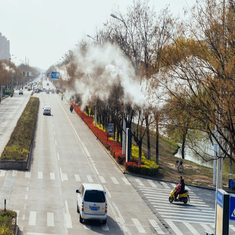 園林景觀噴霧噴頭霧樁設(shè)備道路噴淋江展河