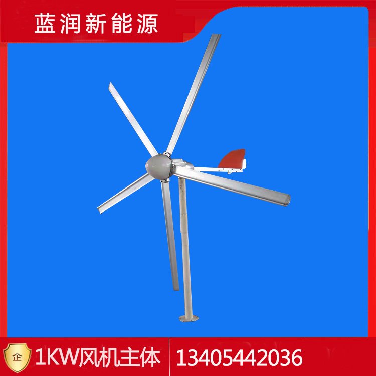 藍(lán)潤(rùn)1KW24V\/48V家用風(fēng)力發(fā)電機(jī)鋁合金五葉片風(fēng)機(jī)低噪音