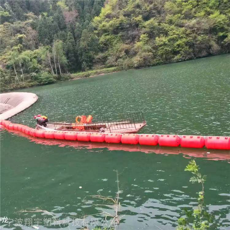 翔宇鋼絲繩串聯(lián)水庫(kù)垃圾攔擋塑料浮排圓柱形聚乙烯浮筒