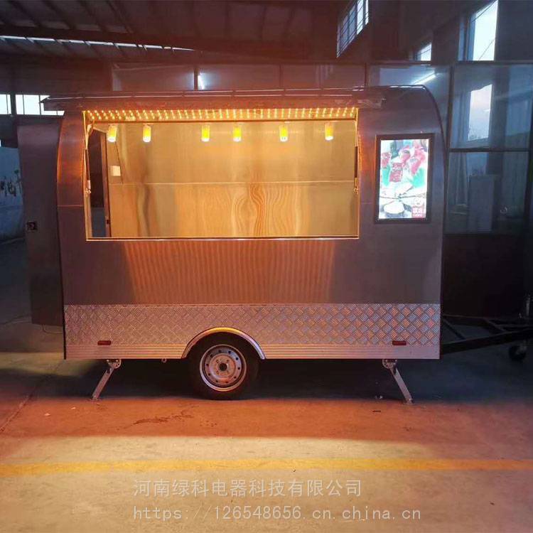 外貿(mào)定制冰淇淋奶茶移動小吃快餐車雪糕咖啡店鋪拖車餐車設(shè)計