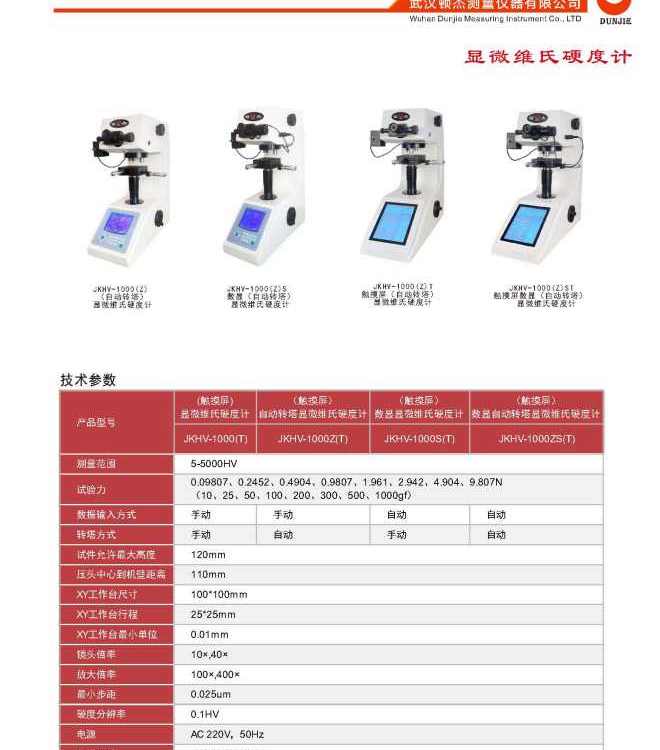 武漢頓杰JKHV系列維氏硬度計(jì)廠家直銷