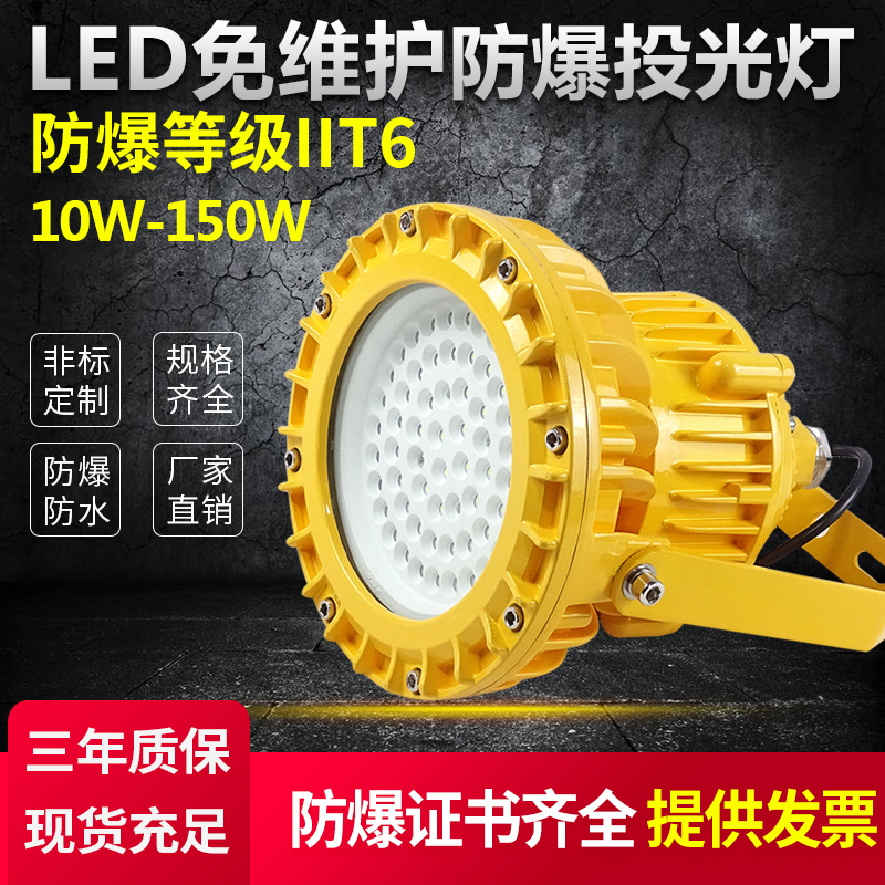 LED免維護(hù)防爆投光燈防爆燈具10W-150W化工廠防爆燈