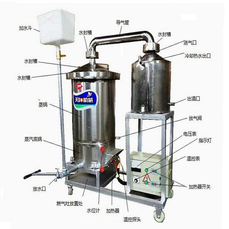 小型釀酒設(shè)備，純糧散白酒加工機，電熱溫控蒸酒好操作