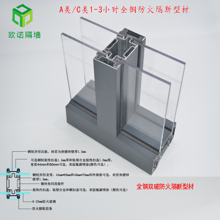 歐諾全鋼防火隔斷雙玻百葉單玻高隔間款式多樣